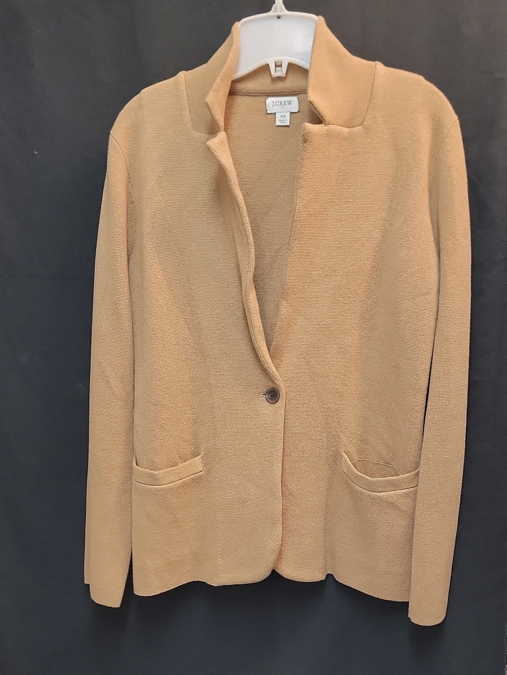 J. Crew Women's Camel Knit Single-Button Blazer